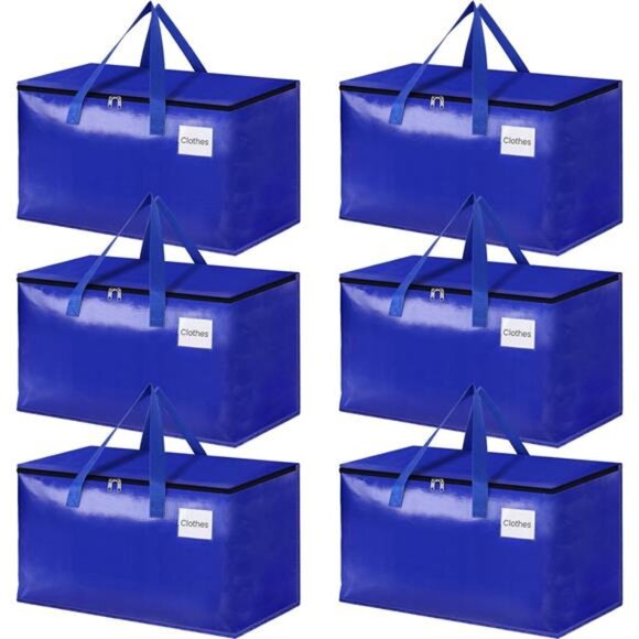Moving Bags-Heavy Duty Moving Boxes,Storage Totes with Zipper,Reinforced Handles - Picture 1 of 7